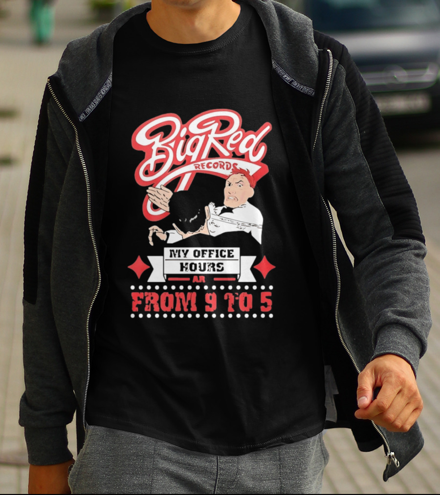 Big Red Records My Office Hours Are From 9 To 5 Retro Comic T-Shirt