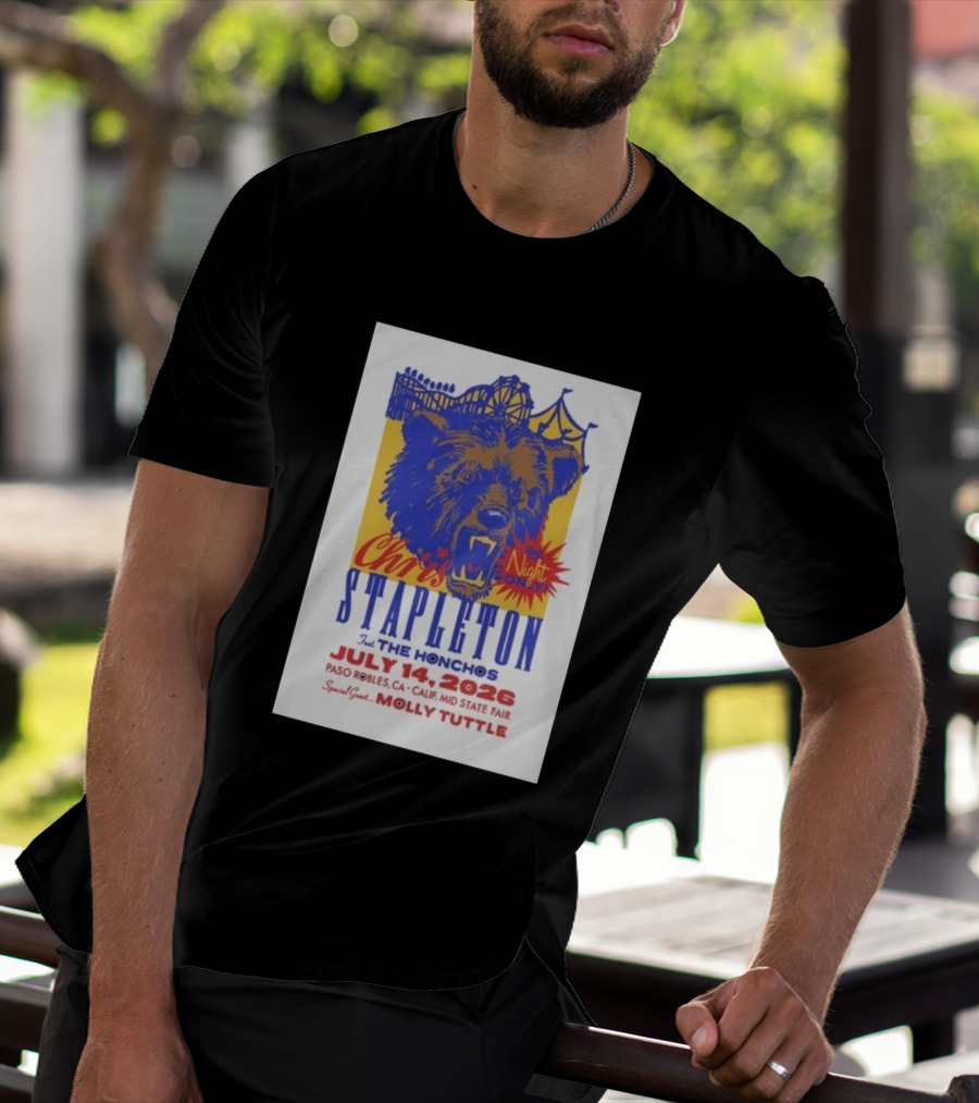 Chris Stapleton Live Concert Paso Robles CA July 14 2026 Featuring The Honchos Special Guest Molly Tuttle T-Shirt