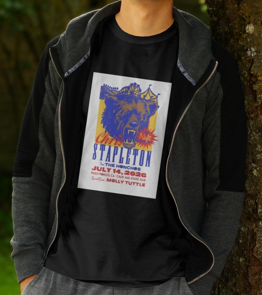 Chris Stapleton Live Concert Paso Robles CA July 14 2026 Featuring The Honchos Special Guest Molly Tuttle T-Shirt