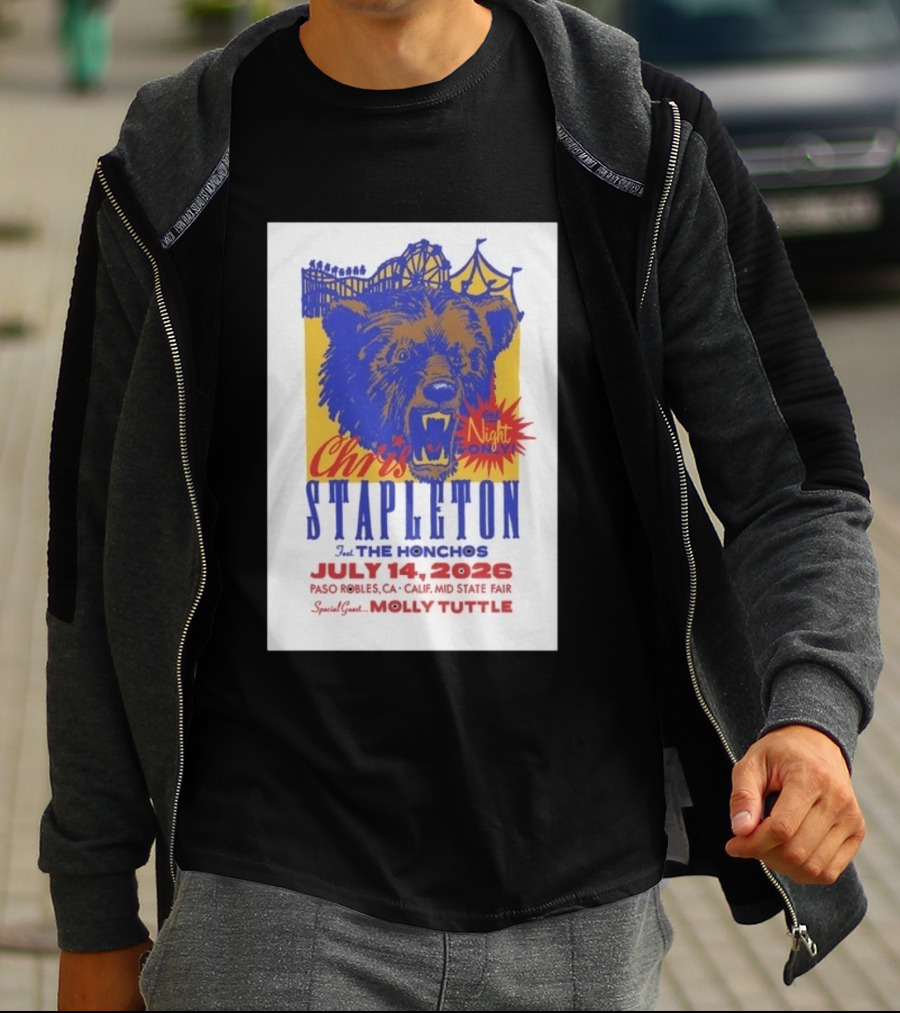 Chris Stapleton Live Concert Paso Robles CA July 14 2026 Featuring The Honchos Special Guest Molly Tuttle T-Shirt