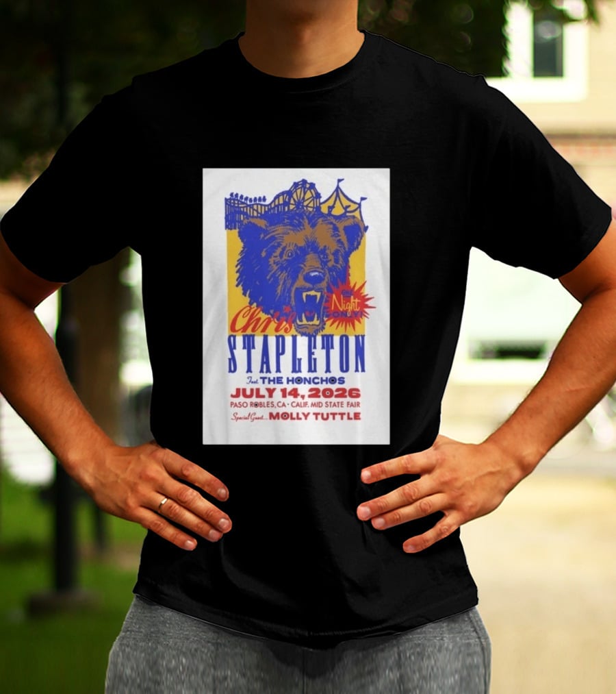 Chris Stapleton Live Concert Paso Robles CA July 14 2026 Featuring The Honchos Special Guest Molly Tuttle T-Shirt