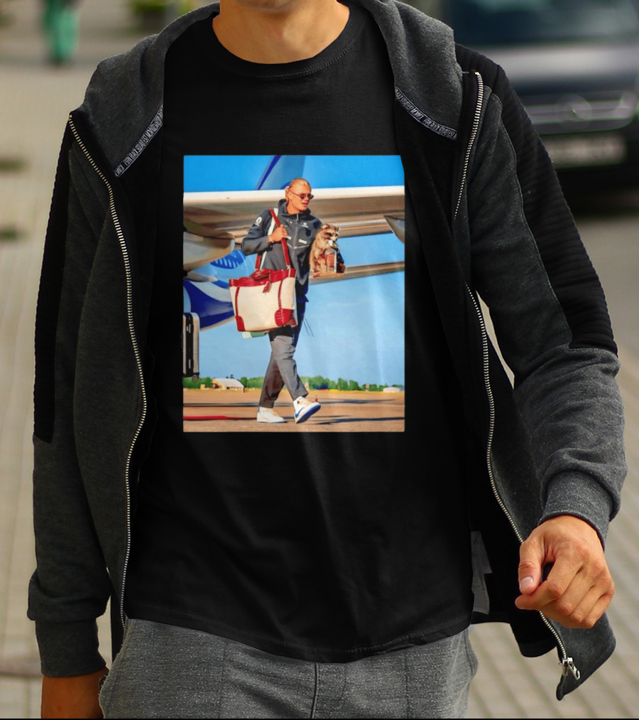 Erling Haaland Returns To Norway With Taxidermy Whiskey Raccoon T-Shirt