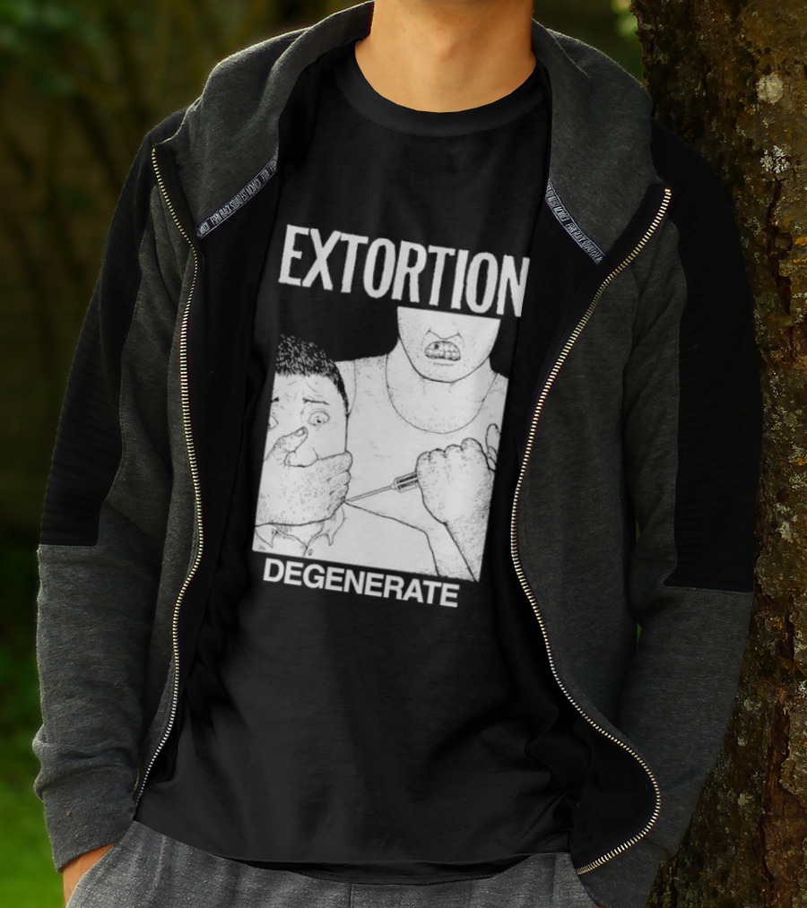 Extortion Degenerate Hardcore Punk Powerviolence Band Merch T-Shirt