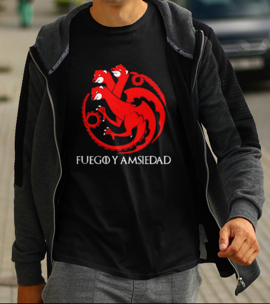 Fuego Y Ansiedad Game Of Thrones House Of The Dragon Three Headed Dragon T-Shirt