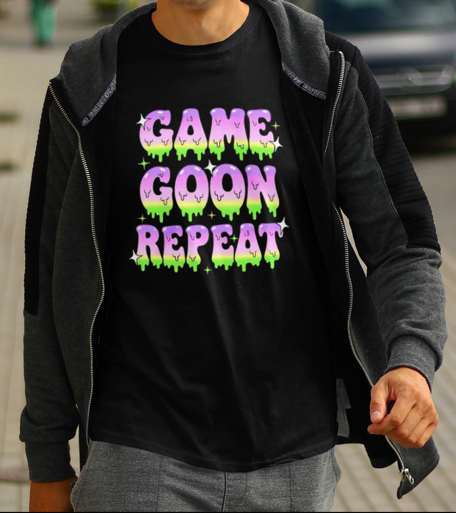 Game Goon Repeat Dripping Gamer Slang Pixel T-Shirt