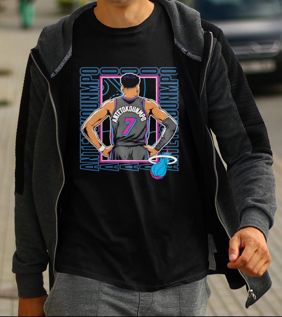 Antetokounmpo Miami Heat Vice Heat 7 Basketball T-Shirt