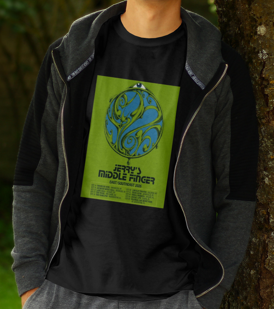 Jerry's Middle Finger East Southeast 2026 Tour Dates With Artistic Eye T-Shirt