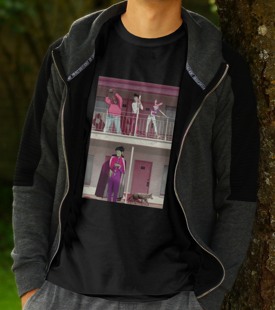 Gorillaz Motel Room 13 And 23 Anime Style Character Scene T-Shirt