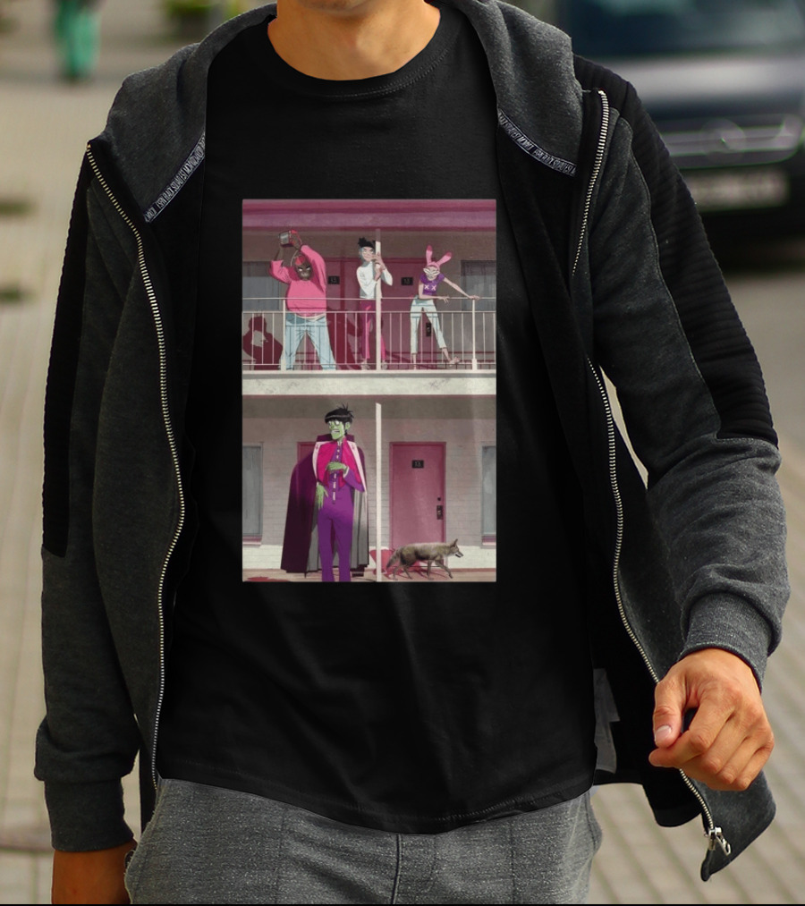 Gorillaz Motel Room 13 And 23 Anime Style Character Scene T-Shirt