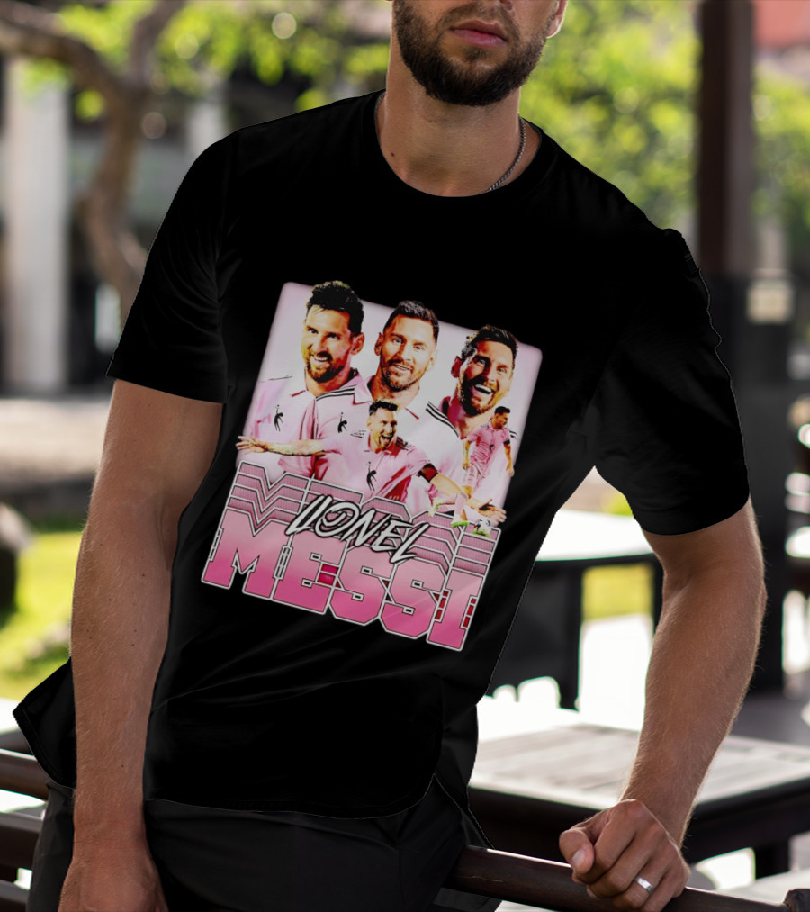Lionel Messi Inter Miami Celebration Pink Jersey T-Shirt