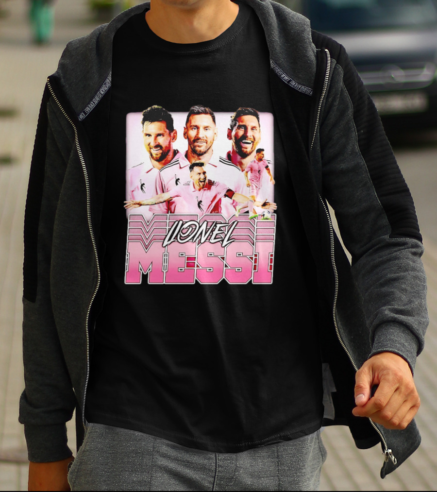 Lionel Messi Inter Miami Celebration Pink Jersey T-Shirt
