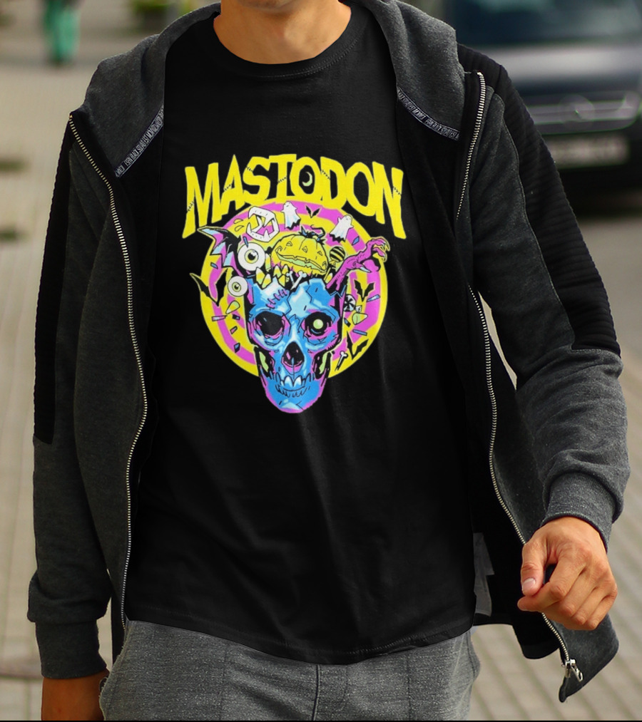 Mastodon Samhain Splosion Skull Halloween Pumpkin Bat Horn Eyeball Explosion T-Shirt