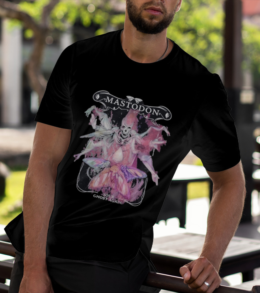 Mastodon Your Ghost Again Skeleton Moth T-Shirt