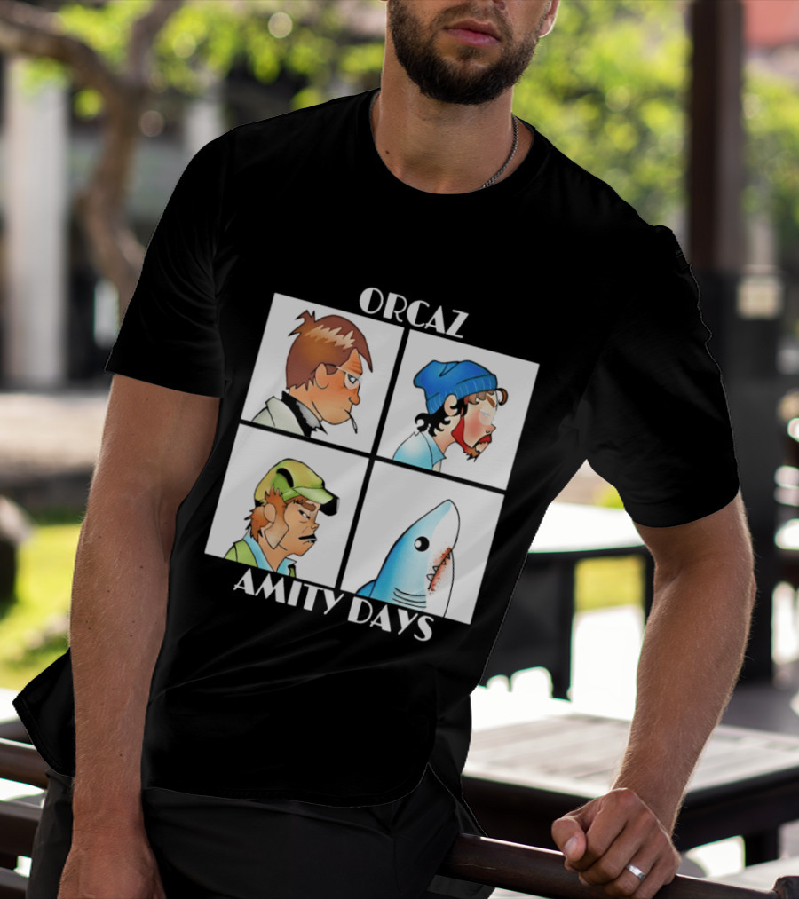 Orcaz Amity Days Four Grid Shark Bite Album Cover T-Shirt