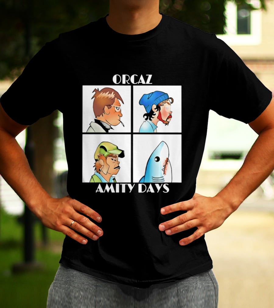 Orcaz Amity Days Four Grid Shark Bite Album Cover T-Shirt
