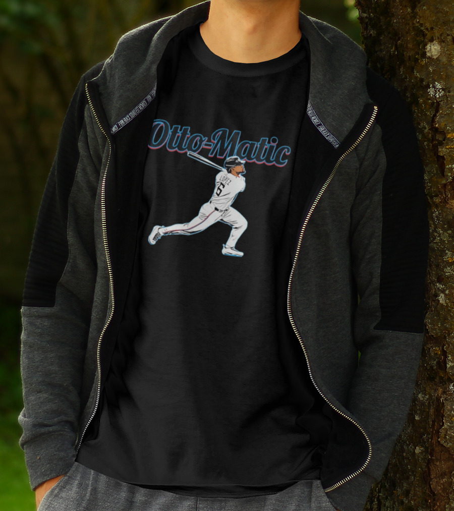 Otto Lopez Otto Matic Miami Marlins MLB Slugger Swing T-Shirt