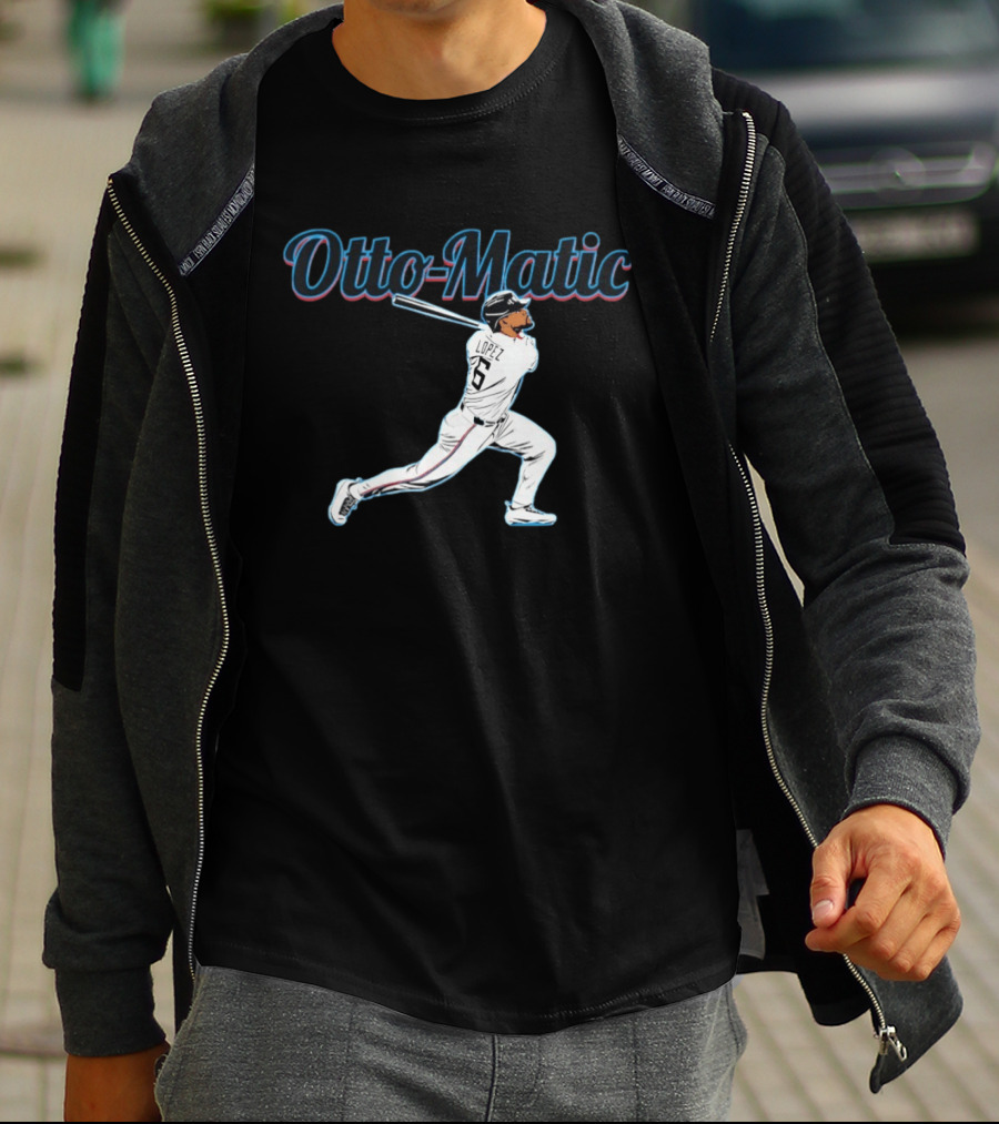 Otto Lopez Otto Matic Miami Marlins MLB Slugger Swing T-Shirt