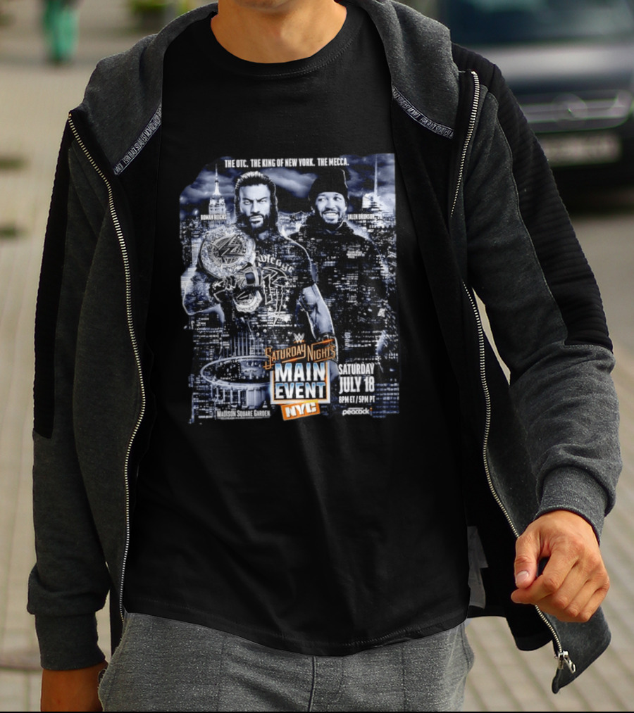 Roman Reigns Jalen Brunson WWE Saturday Night's Main Event Madison Square Garden NYC July 18 T-Shirt