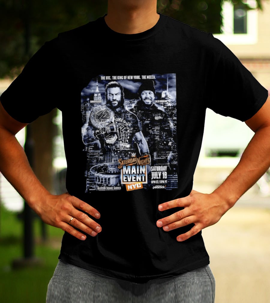 Roman Reigns Jalen Brunson WWE Saturday Night's Main Event Madison Square Garden NYC July 18 T-Shirt