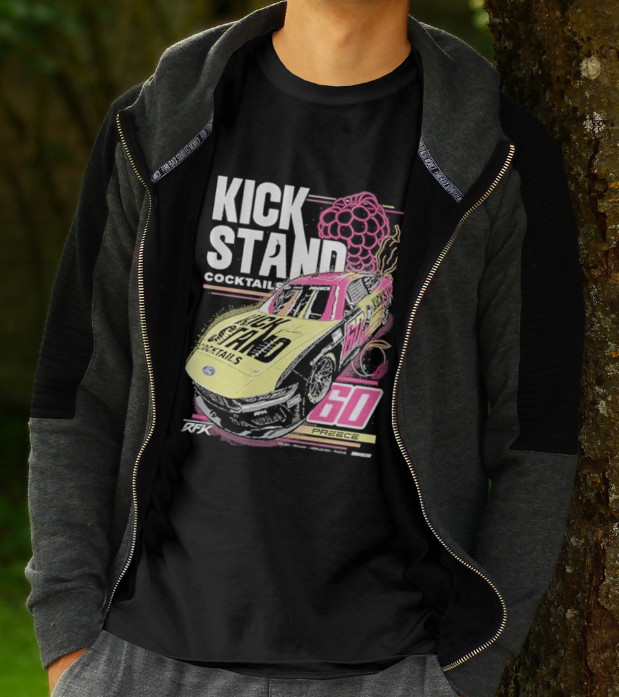 Kickstand Cocktails RFK Racing 60 Ryan Preece Car T-Shirt