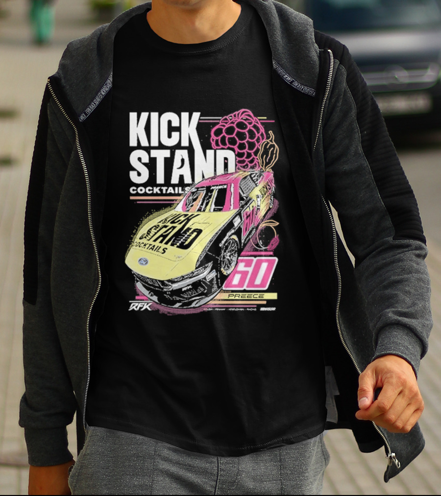 Kickstand Cocktails RFK Racing 60 Ryan Preece Car T-Shirt