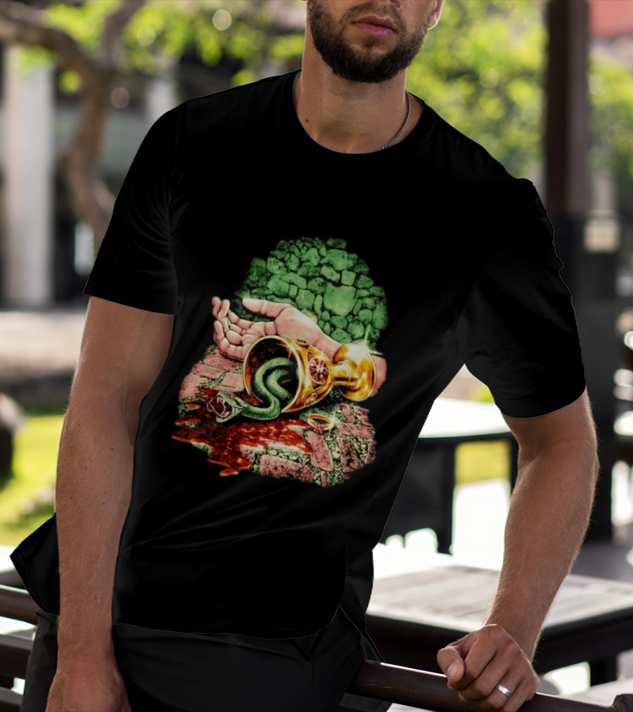 Enchanted Serpent With Golden Chalice And Ring Fantasy T-Shirt