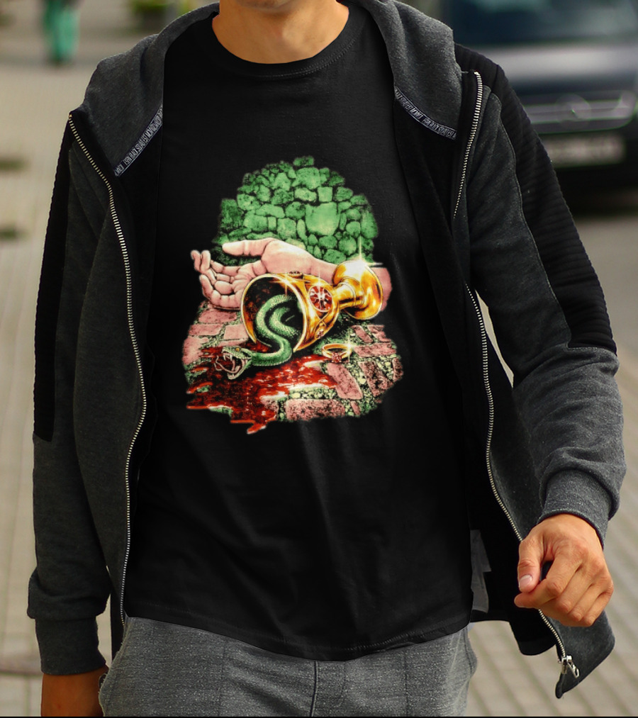 Enchanted Serpent With Golden Chalice And Ring Fantasy T-Shirt