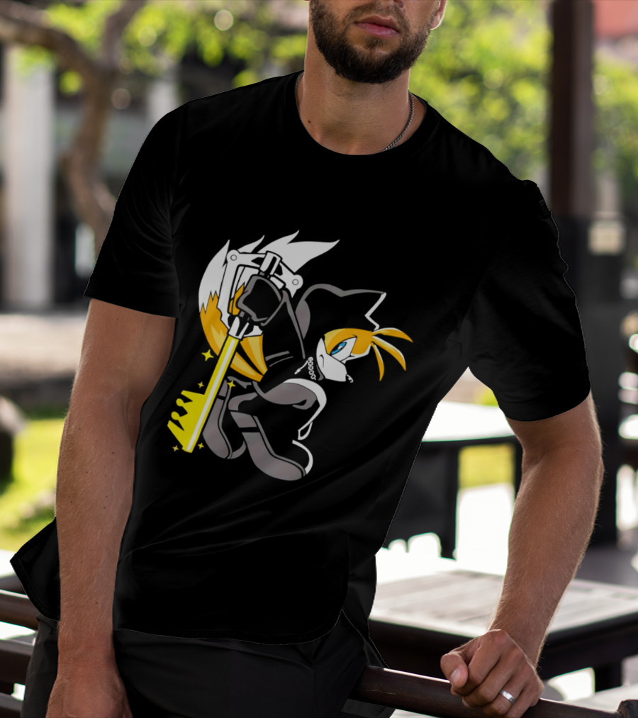 Tails The Fox In Organization XIII Cloak Holding Keyblade T-Shirt