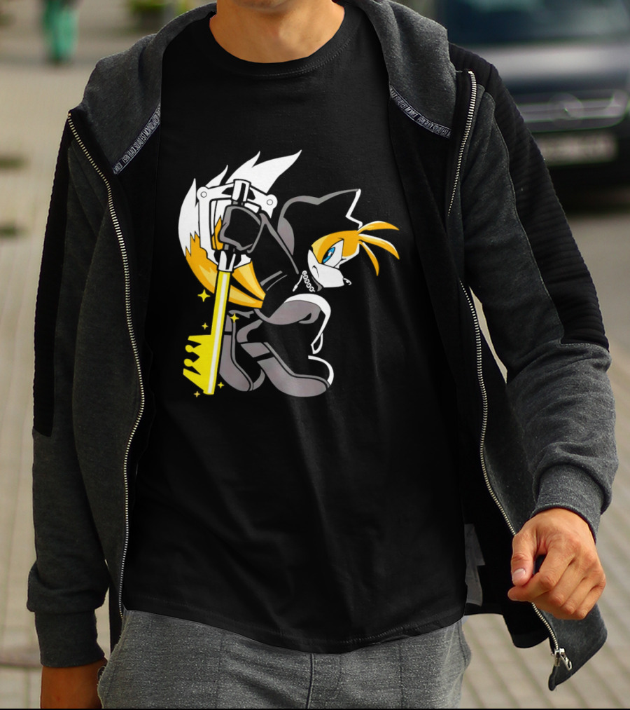 Tails The Fox In Organization XIII Cloak Holding Keyblade T-Shirt