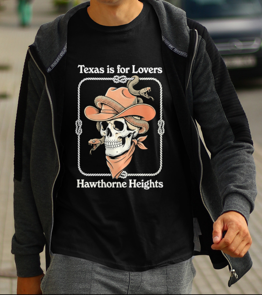 Texas Is For Lovers Hawthorne Heights Cowboy Skull T-Shirt
