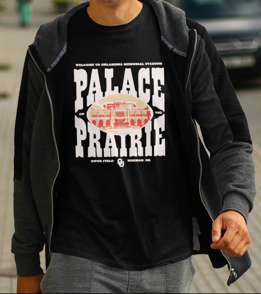 Welcome To Oklahoma Memorial Stadium Palace On The Prairie Owen Field Norman OK T-Shirt