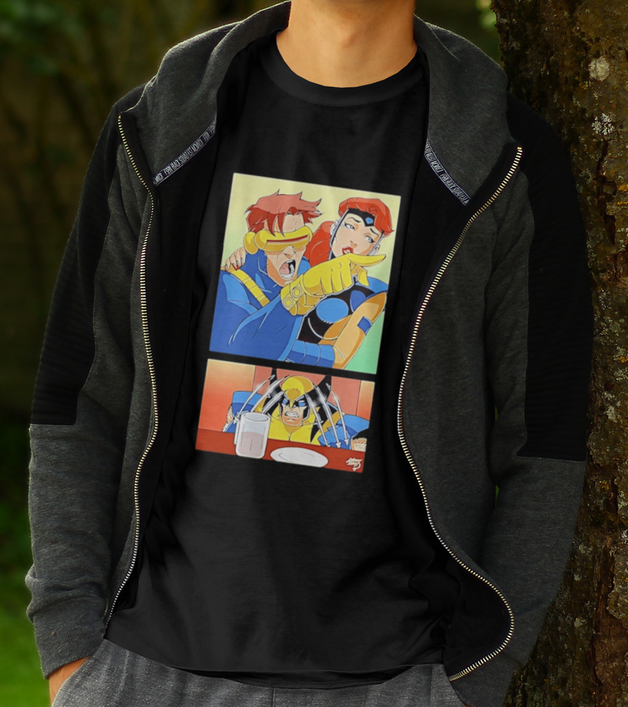 Wolverine Cyclops Jean Grey X Men Meme Classic Comic Panel T-Shirt