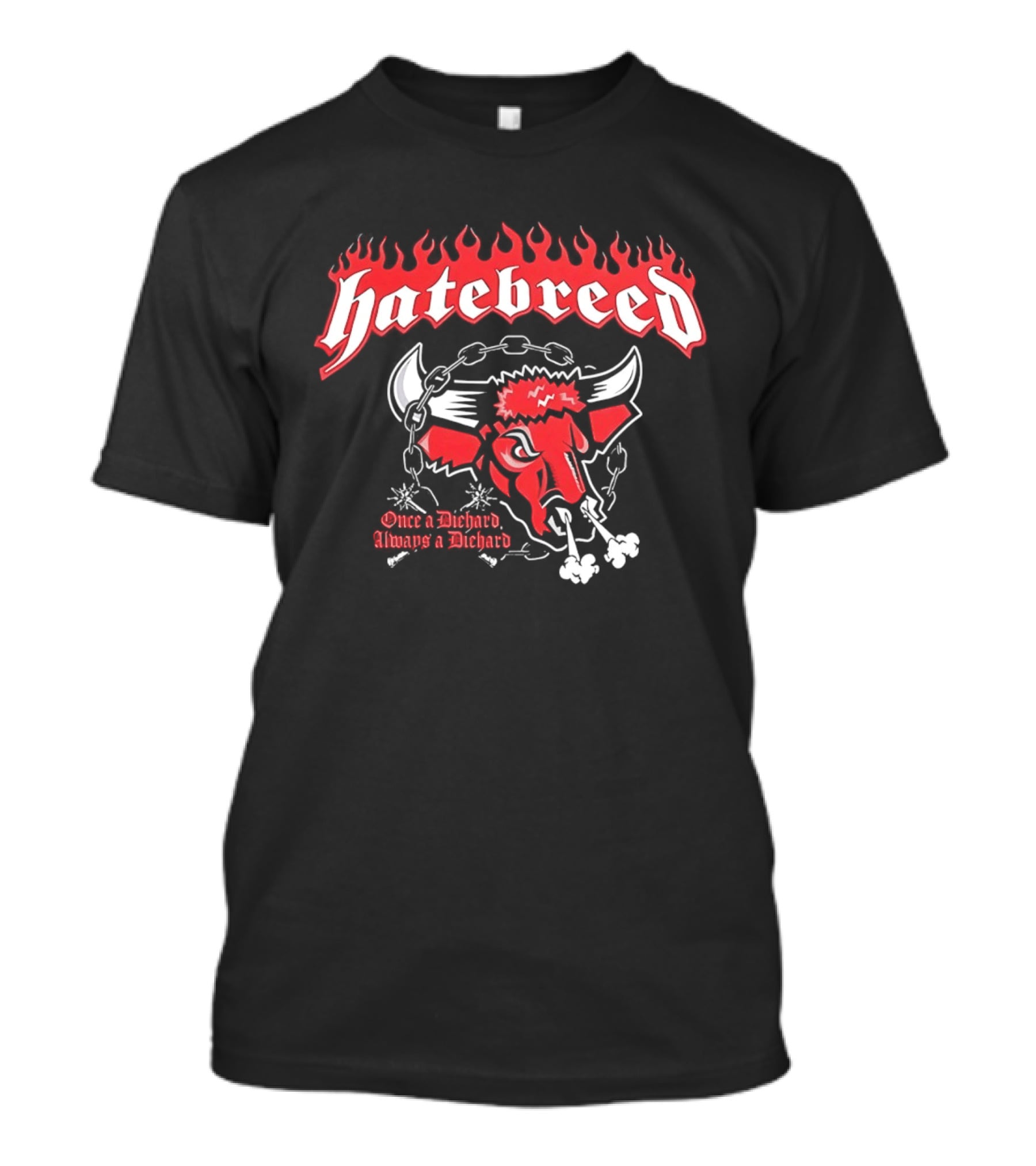 Hatebreed Once A Diehard Always A Diehard Bull Flames Chain T-Shirt