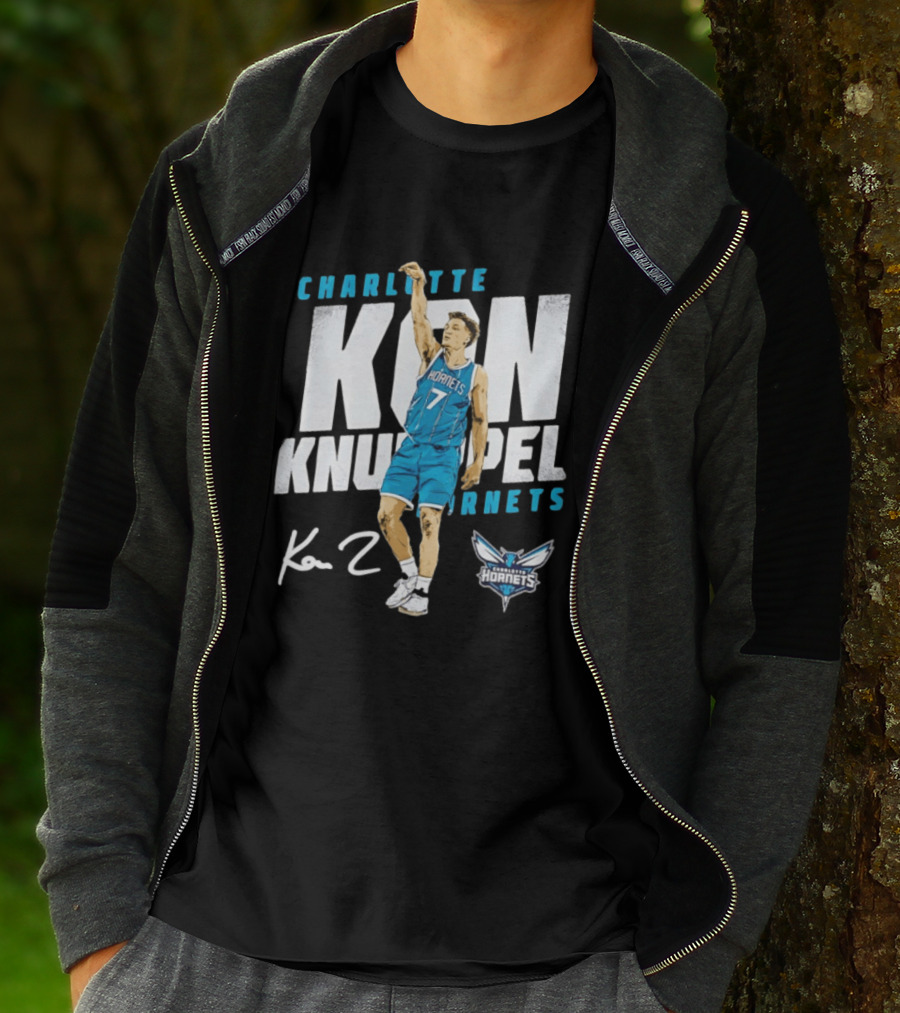 Charlotte Hornets Kon Knueppel Basketball 7 Signature T-Shirt