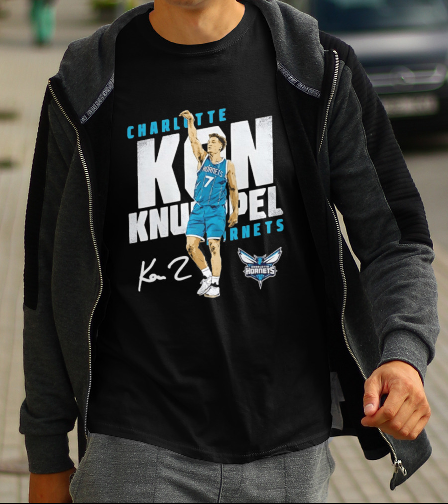 Charlotte Hornets Kon Knueppel Basketball 7 Signature T-Shirt