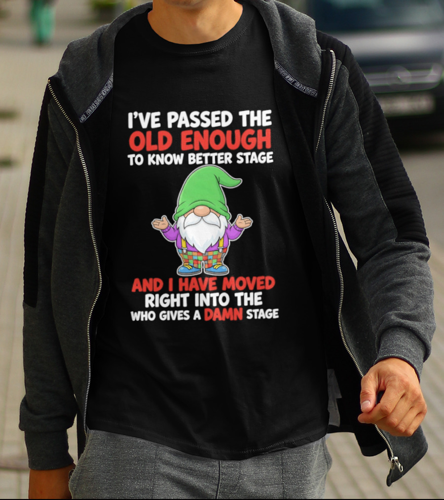 I've Passed The Old Enough To Know Better Gnome And Moved Into Who Gives A Damn Stage T-Shirt