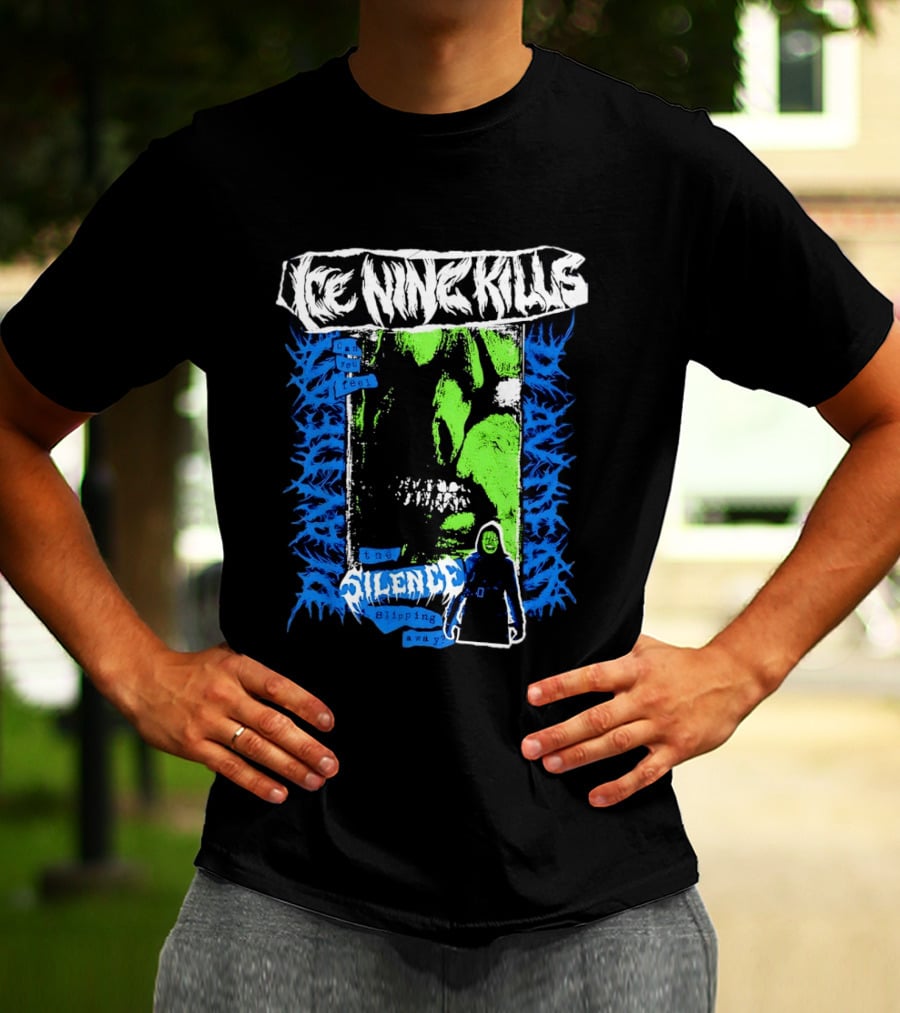Ice Nine Kills Can You Feel The Silence Slipping Away Horror Themed Psychedelic T-Shirt
