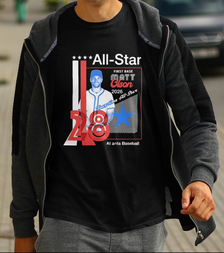 Matt Olson 2026 Four Time All Star Atlanta Baseball 28 First Base T-Shirt