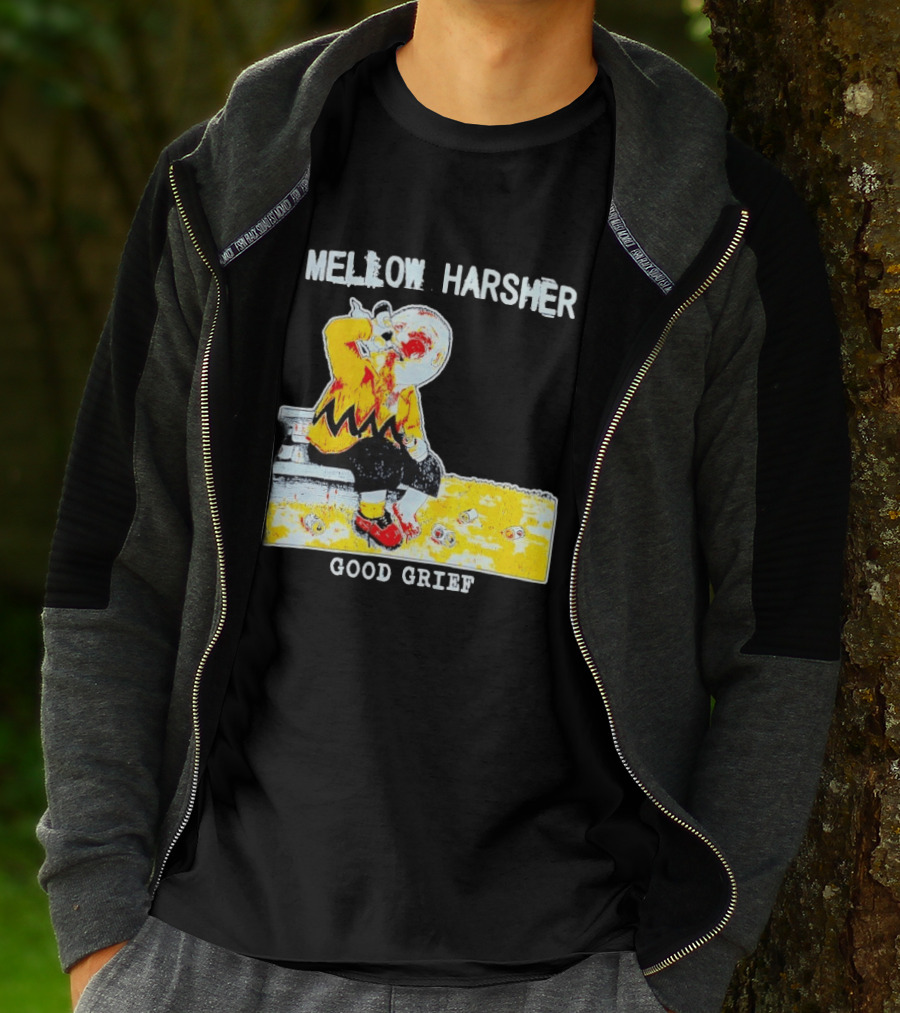 Mellow Harsher Good Grief Charlie Brown Drinking Image T-Shirt