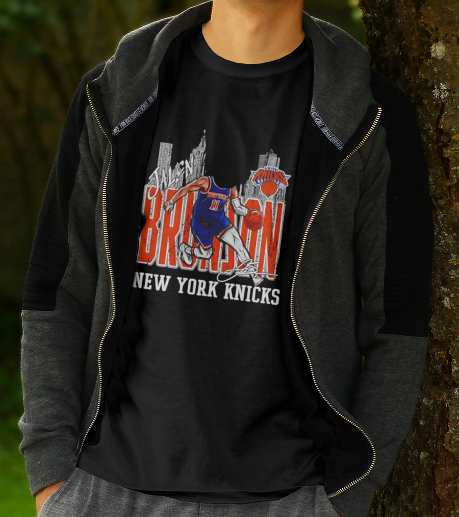 Jalen Brunson New York Knicks Basketball City Skyline T-Shirt