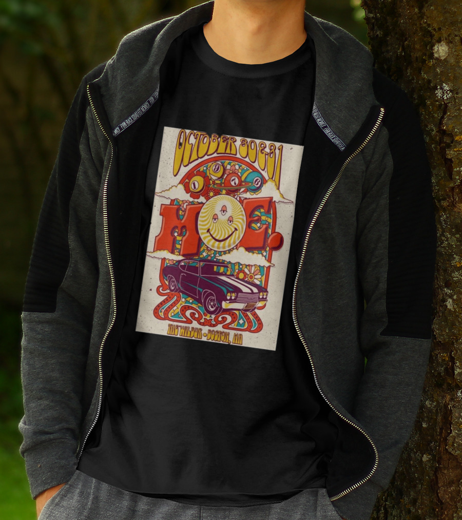 Moe October 30 31 The Wilbur Boston MA Psychedelic Eye Smile 2026 Vintage Car T-Shirt