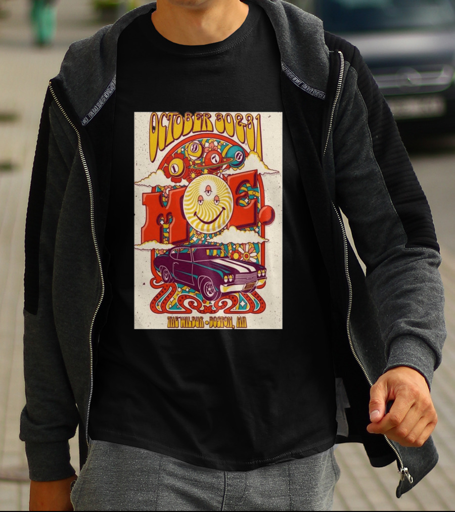 Moe October 30 31 The Wilbur Boston MA Psychedelic Eye Smile 2026 Vintage Car T-Shirt