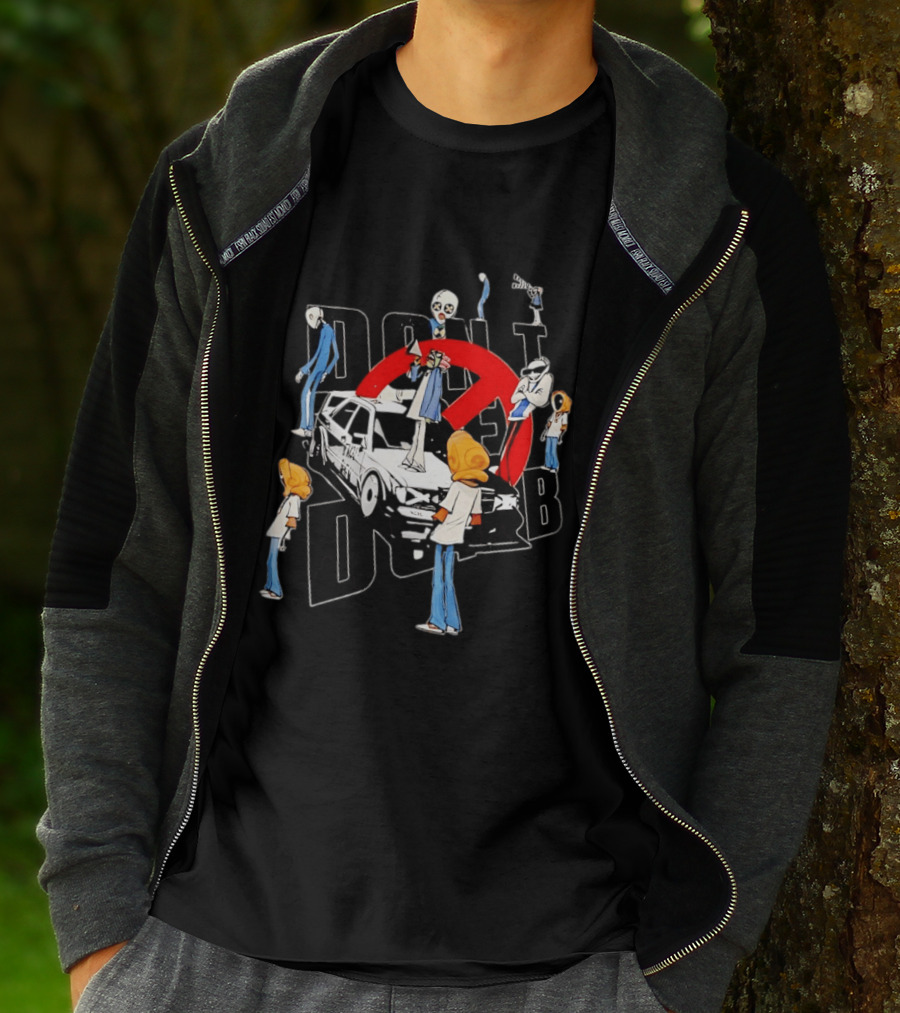 Don't Be Dumb Urban Collage Figures With BMW Car T-Shirt
