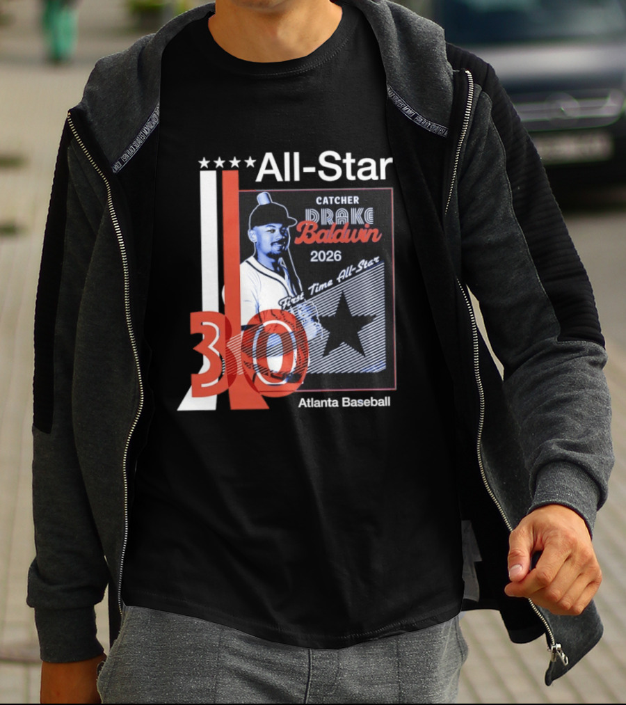 Drake Baldwin 30 Catcher Atlanta Braves 2026 First Time MLB All Star T-Shirt