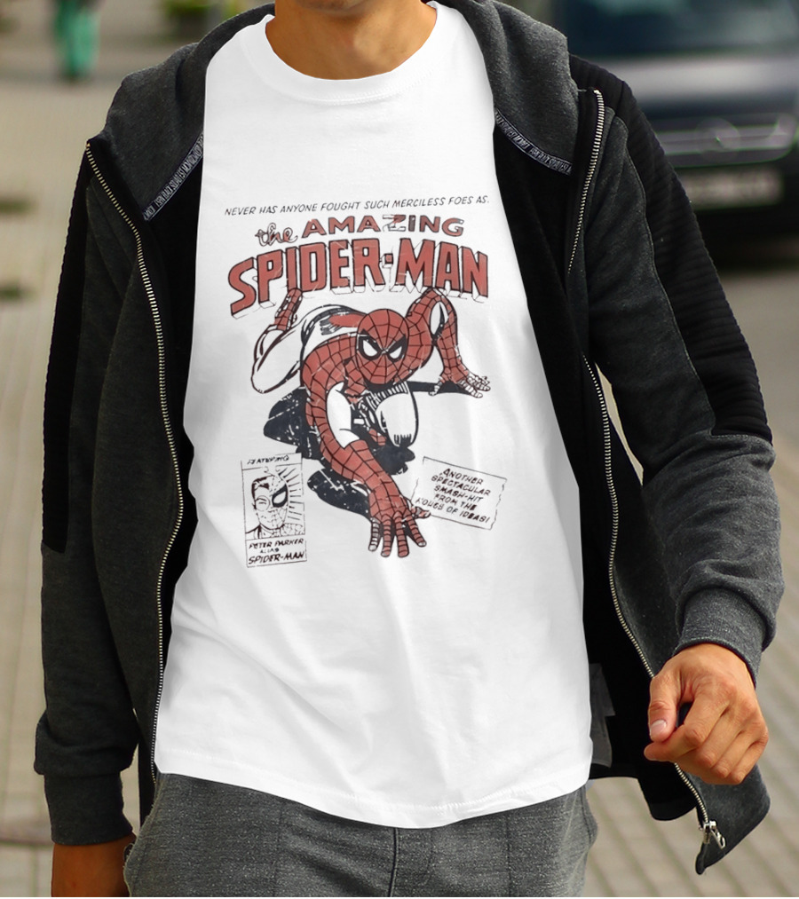 The Amazing Spider Man Never Has Anyone Fought Such Merciless Foes Peter Parker Comic T-Shirt