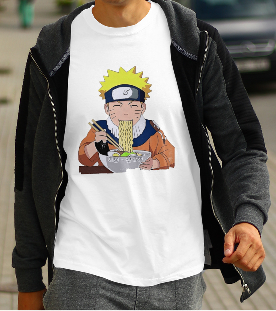 Naruto Uzumaki Ramen Eating Scene Anime Manga Character Popular T-Shirt