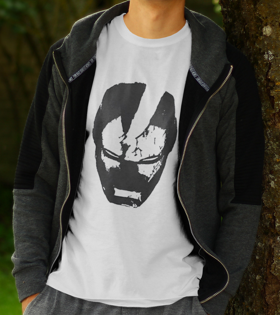 Robert Downey Jr Tony Stark Iron Man Helmet T-Shirt