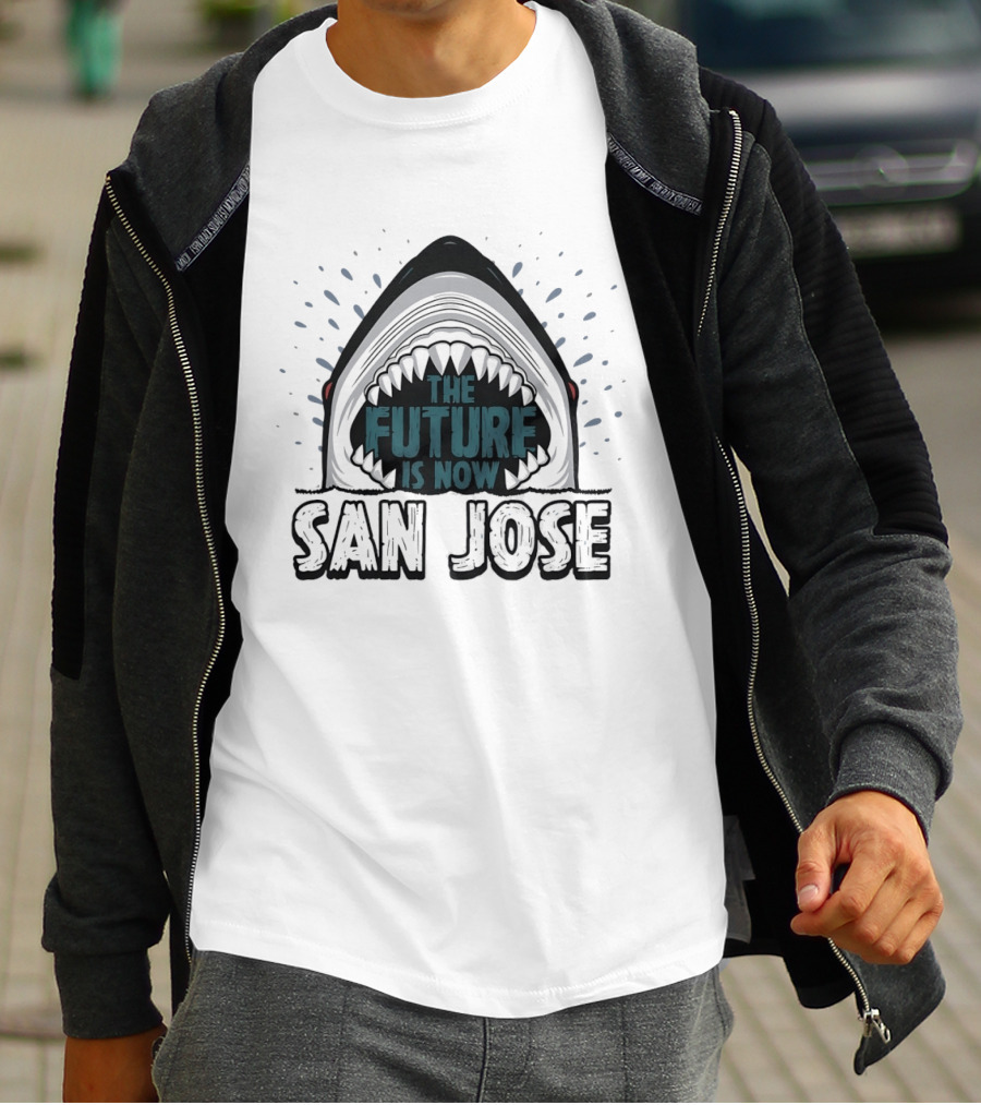 San Jose Sharks The Future Is Now Shark Jaws Hockey Team T-Shirt
