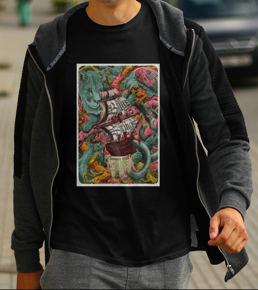 Billy Strings 2026 Summer Tour With Artistic Nature And Ship T-Shirt