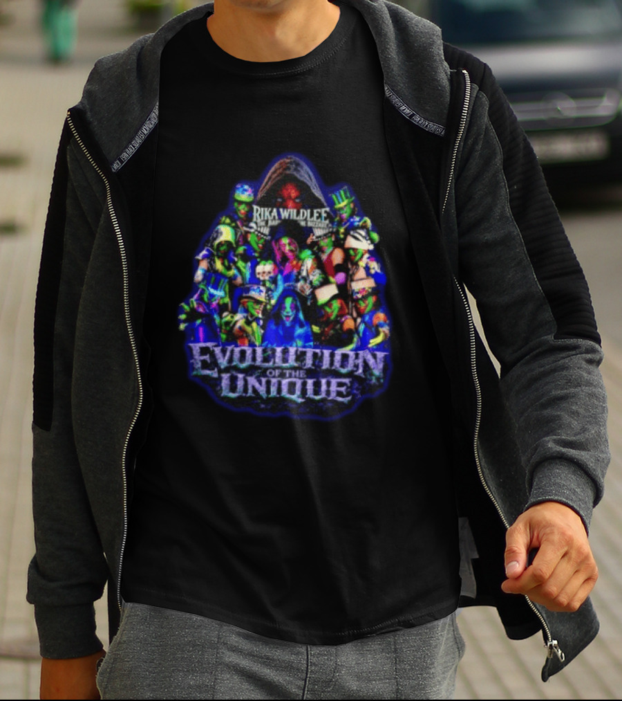 Rika Wildlee Evolution Of The Unique Clown Collage T-Shirt